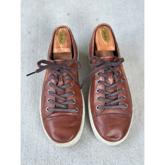Ecco Soft 7 Sleek Scandinavian Design Men’s 7 Brown Leather Sneaker Shoe Comfort - Picture 2 of 7